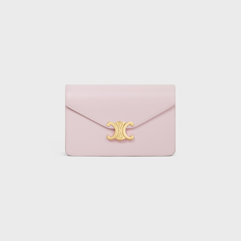 WALLET ON CHAIN MARGO IN SHINY CALFSKIN PASTEL PINK - Image 1
